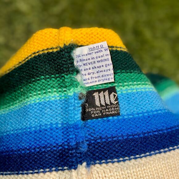 80s Rainbow & Cream Meister ‘New Wool’ Pom Beanie - Picture 6 of 7
